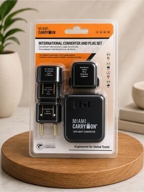 International Travel Converter and Plug Set
